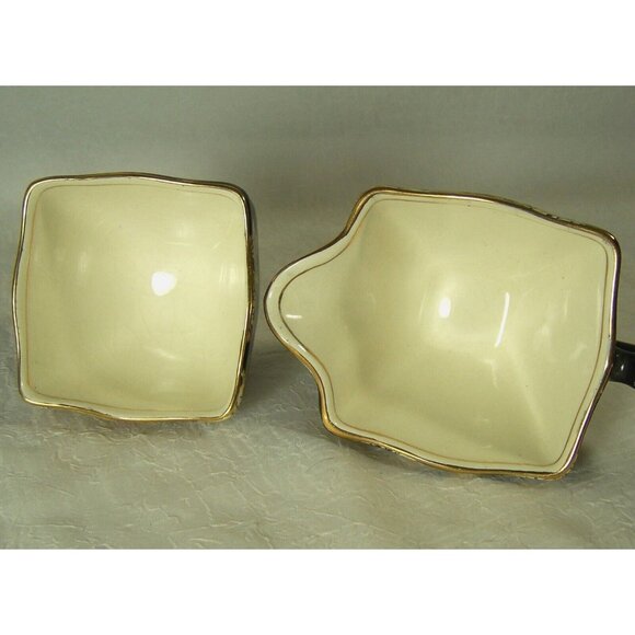 Royal Winton Grimwades Black Pekin Bone China Creamer Sugar Set Vintage 1950s - Picture 8 of 10